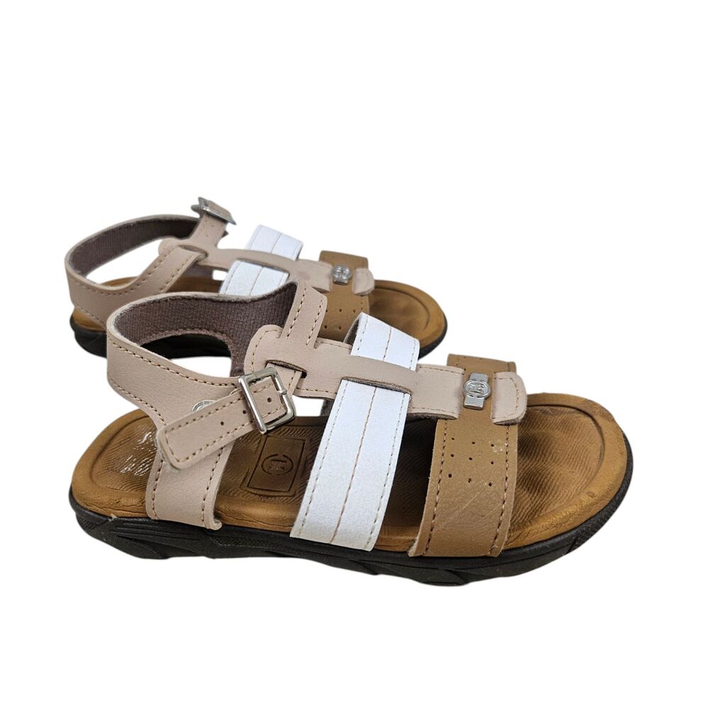Molekinho Kids Girls Sandals Size 9 Beige White